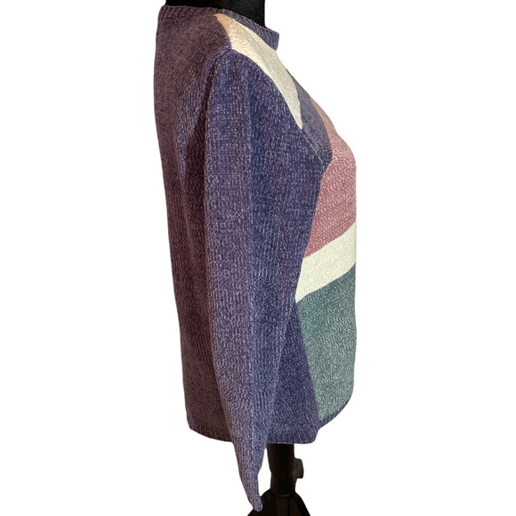 VINTAGE ALFRED DUNNER GEOMETRICAL SWEATER PETITE MEDIUM - Picture 2 of 6